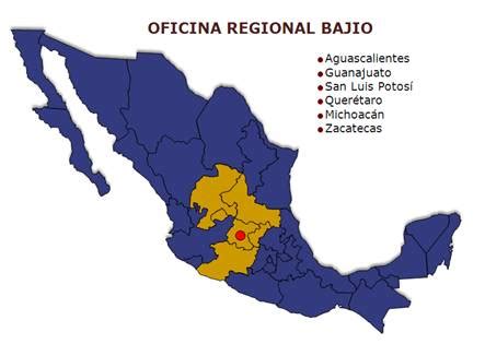 mapa del bajío mexicano